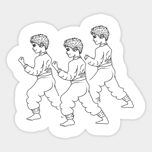 group of children practicing martial arts Sticker